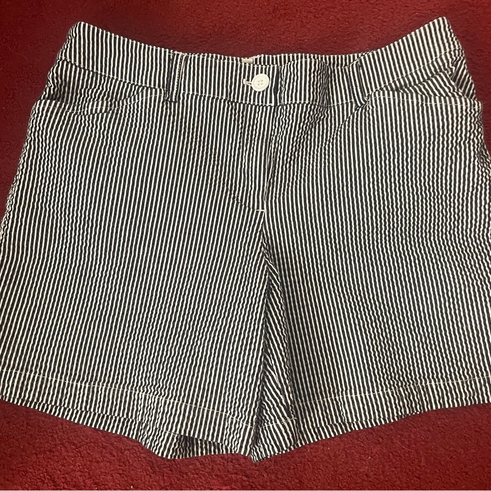 Striped Blue  and White Women’s Casual Shorts